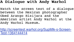 A Dialogue with Andy Warhol